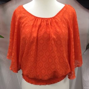 By & By Top With Flaired Sleeves and Elastic Waist